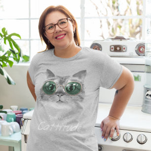 Positive Cattitude Funny Cat Pet Niedlich T-Shirt