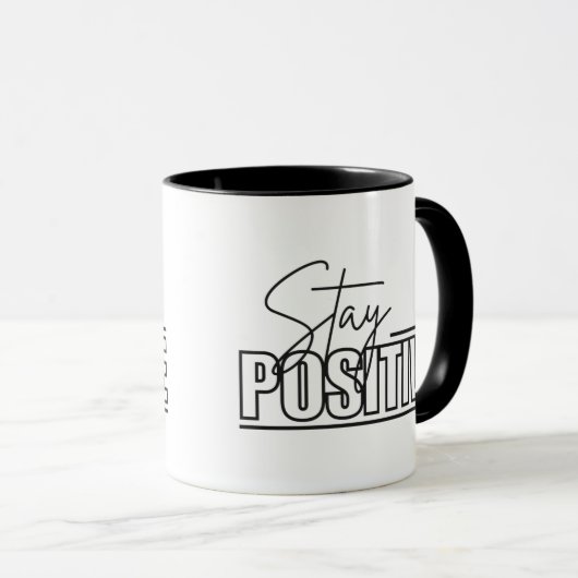 Positive Combo-Tasse bleibe - Kaffee-Quote-Cup Tasse (VorderseiteRechts)