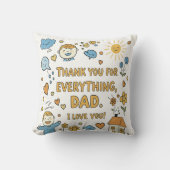 Positive Doodle-Meldung für Vater Kissen (Vorderseite)