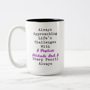 Positive Einstellung Bleistift auf Leben und Tod Zweifarbige Tasse