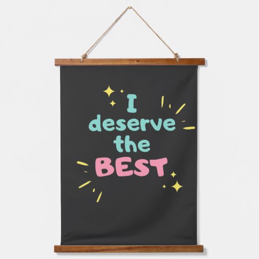 positive Einstellung inspirierende positive Vision Wandteppich Mit Holzrahmen (Vorderseite)