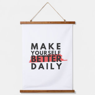 Positive Einstellung motivierend positive Worte Wandteppich Mit Holzrahmen