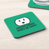 Positive Energie lustige grüne Steckdose Getränkeuntersetzer (Linke Seite)