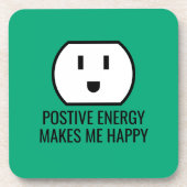 Positive Energie lustige grüne Steckdose Getränkeuntersetzer (Vorderseite)
