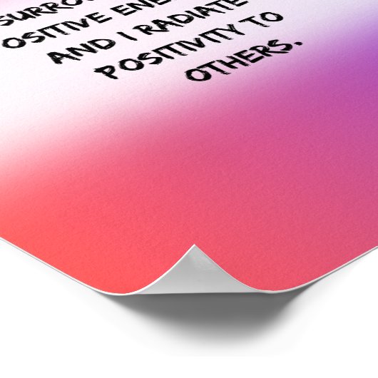 positive Energie - Motivierend Zitat Poster (Ecke)