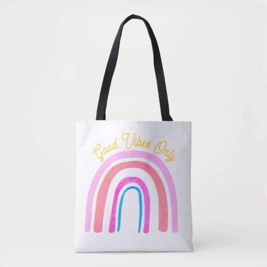 Positive-Energie-Volkskunst-Regenbogen Tasche (Vorderseite)