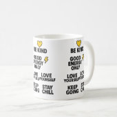 Positive Energiepreisnotizen Schwarze Tasse (VorderseiteRechts)