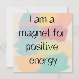 Positive Energy Watercolor Quote Art Card Feiertagskarte