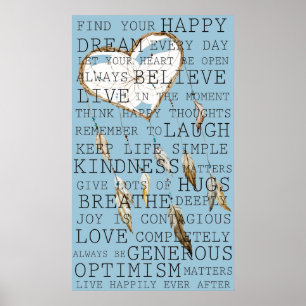 Positive Gedanken Inspiration Traumfänger Poster
