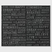 Positive Gedanken Inspirationswörter Geschenkpapier (Flach)