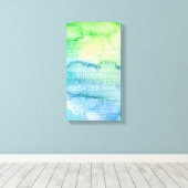 Positive Gedanken Inspirationswörter Grün Blau Leinwanddruck (Insitu (Holzboden))