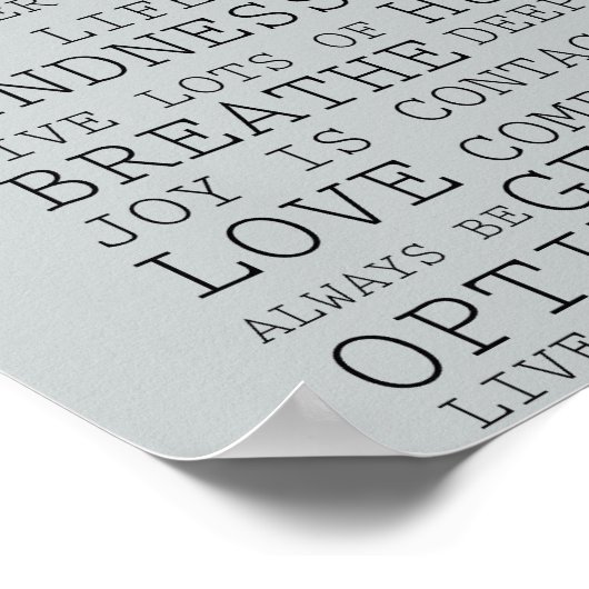 Positive Gedanken Inspirationswörter Poster (Ecke)