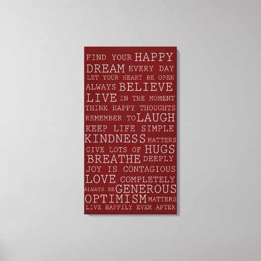 Positive Gedanken Leinwanddruck (Vorderseite)