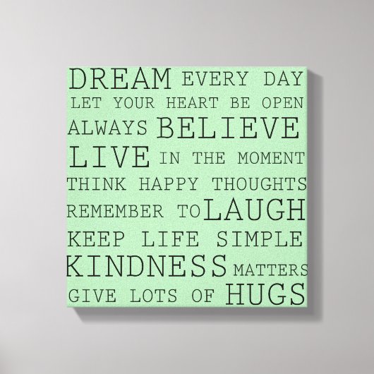 Positive Gedanken Leinwanddruck (Vorderseite)