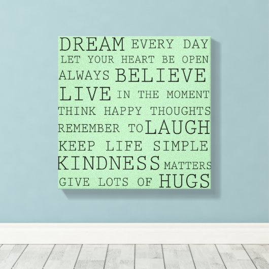 Positive Gedanken Leinwanddruck (Insitu (Holzboden))