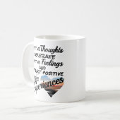 Positive Gedanken Mantra Kaffeetasse (Vorderseite Links)