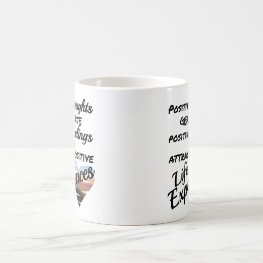 Positive Gedanken Mantra Kaffeetasse (Mittel)