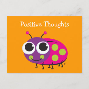 Positive Gedanken Niedliche Ladybug-Karte Postkarte