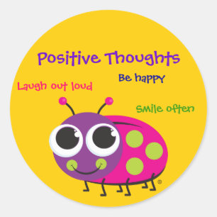 Positive Gedanken - niedliche Runder Aufkleber