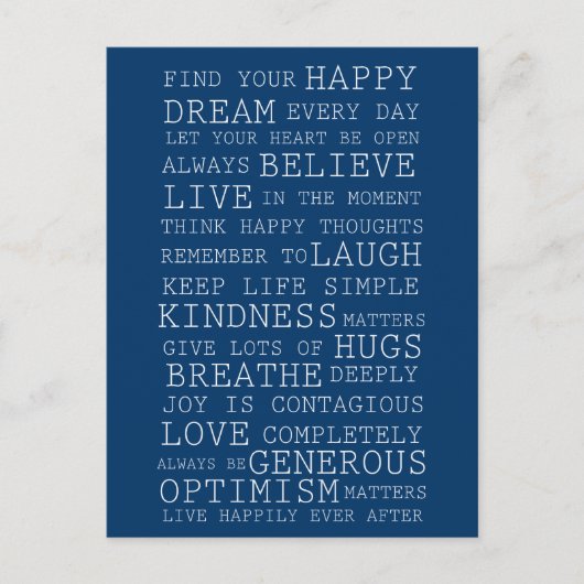 Positive Gedanken Postkarte (Vorderseite)