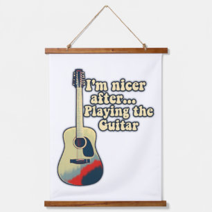 positive Gitarren-Redewendungen für Gitarrenfans Wandteppich Mit Holzrahmen