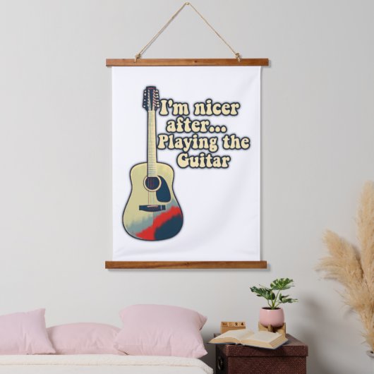 positive Gitarren-Redewendungen für Gitarrenfans Wandteppich Mit Holzrahmen (Schlafzimmer)