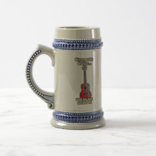 positive Gitarrenwörter für Gitarrenliebhaber Bierglas