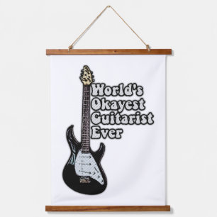 positive Gitarrenwörter für Gitarrist Wandteppich Mit Holzrahmen