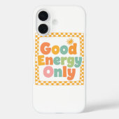 Positive "Good Energy Only" Checkered Frame Case-Mate iPhone Hülle (Rückseite)