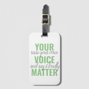 Positive Green Deine Stimme zählt Motivationszitat Gepäckanhänger