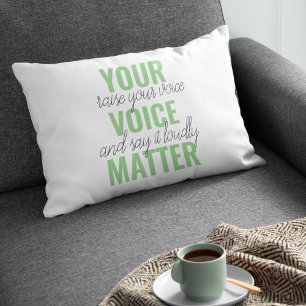 Positive Grün Deine Stimme zählt Motivationszitat Dekokissen