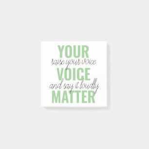 Positive Grün Deine Stimme zählt Motivationszitat Post-it Klebezettel