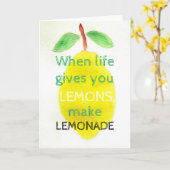 Positive Grußkarte mit Aquarelllemon Karte (Gelbe Blume)