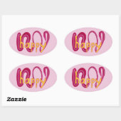 Positive Happy Word Stickers Gelb Rosa Magenta (Blatt)