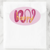 Positive Happy Word Stickers Gelb Rosa Magenta (Tasche)
