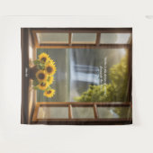 Positive hoffnungsvolle Sonnenblumen Wasserfall Ta Wandteppich (Vorderseite (Horizontal))