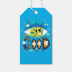 Positive inspirierende Zitat lebhaft sommerblau Geschenkanhänger