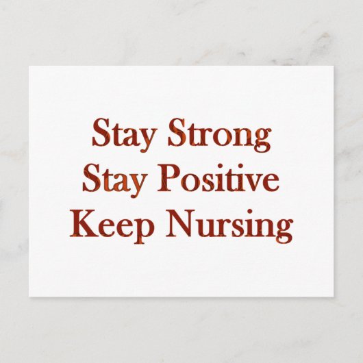 Positive Krankenschwester Postkarte (Vorderseite)