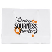 Positive Lebensnachricht - Sour auf Sweet verwande Große Geschenktüte (Rückseite)