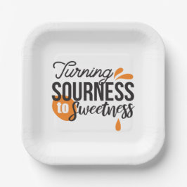 Positive Lebensnachricht - Sour auf Sweet verwande Pappteller