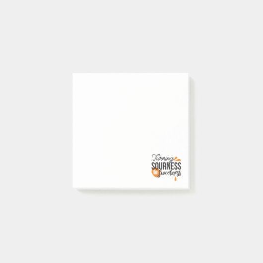 Positive Lebensnachricht - Sour auf Sweet verwande Post-it Klebezettel (Vorderseite)