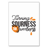 Positive Lebensnachricht - Sour auf Sweet verwande Tischnummer (Vorderseite)