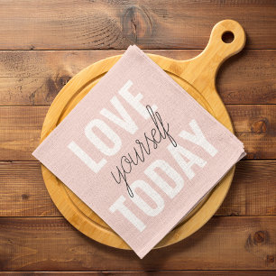 Positive Liebe dich selbst heute Pastell-Rosa Zit Geschirrtuch