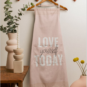 Positive Liebe dich selbst heute Pastell-Rosa Zit Schürze