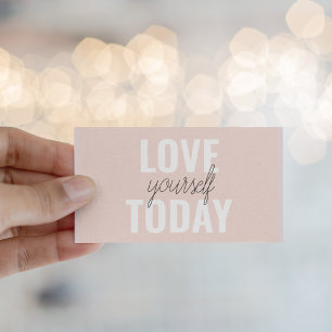 Positive Liebe dich selbst heute Pastell-Rosa Zit Visitenkarte