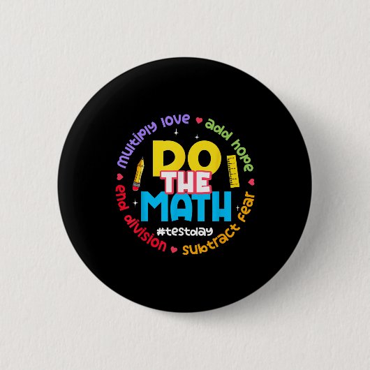 Positive Liebe Hoffnung Angst Rechne Die Mathe-Tes Button (Vorderseite)