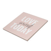 Positive Liebe Sie heute Pastel Pink Zitat Fliese (Seite)