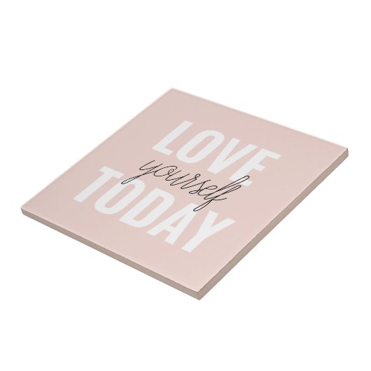 Positive Liebe Sie heute Pastel Pink Zitat Fliese (Seite)