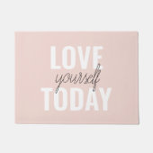 Positive Liebe Sie heute Pastel Pink Zitat Fußmatte (Vorderseite)