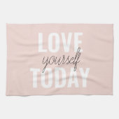 Positive Liebe Sie heute Pastel Pink Zitat Geschirrtuch (Horizontal)